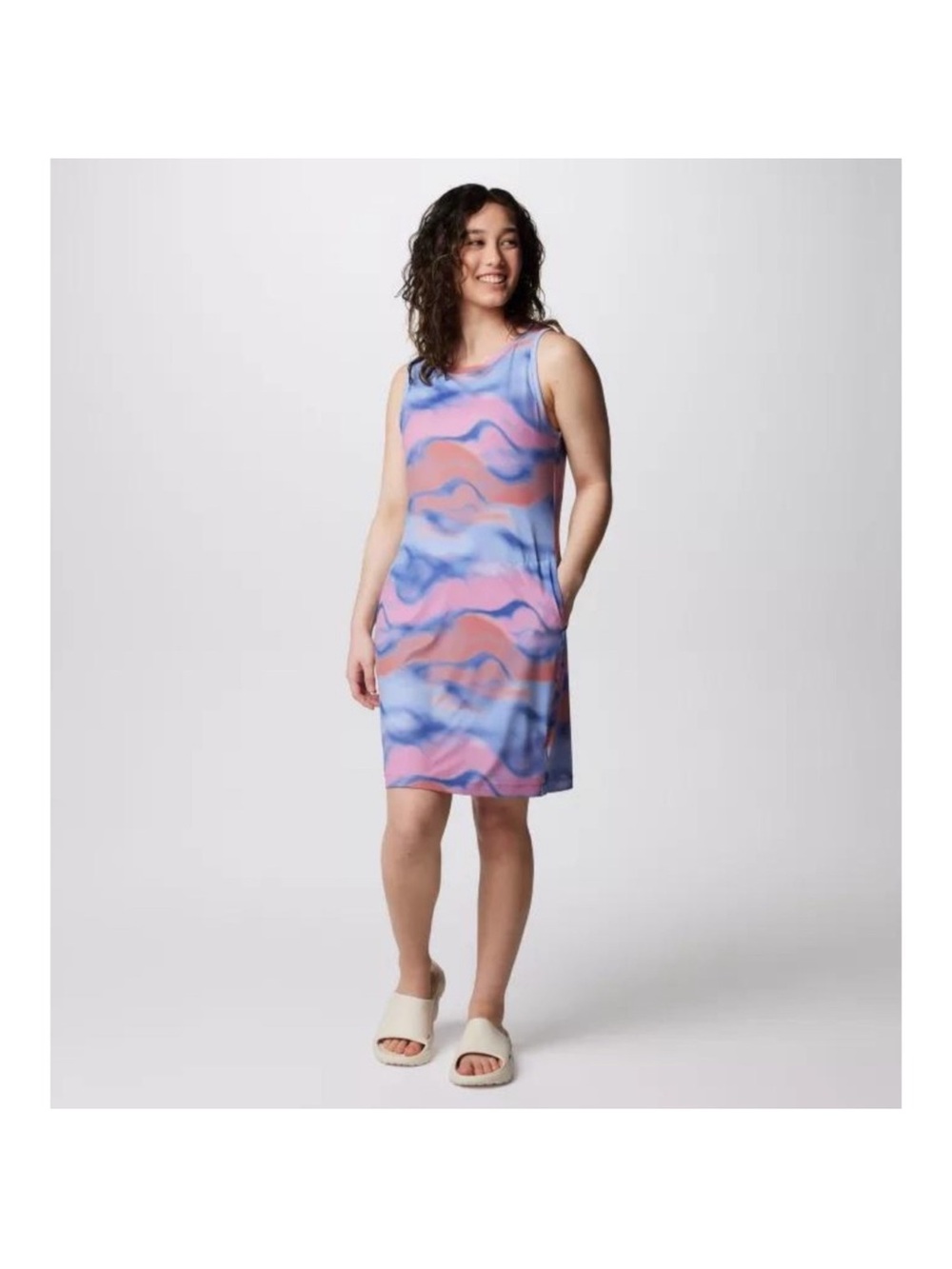 Columbia Sportswear Chill River
Tank Dress XL Pink Blue
Pockets UPF50 Wicking
